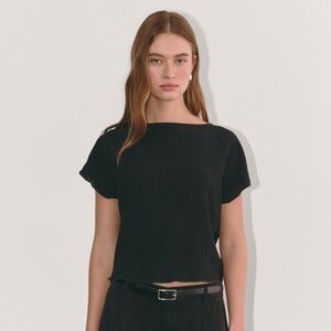 Everlane Crinkle Top in Black, Size Small